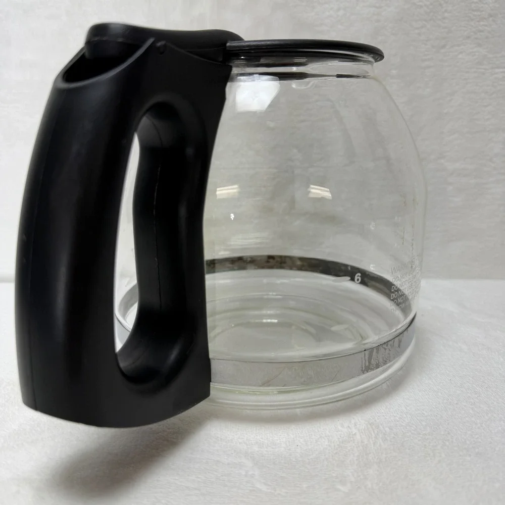 Mr Coffee‎ 12 Cup Replacement Glass Carafe Black Handle Lid Clear Measuring Pot